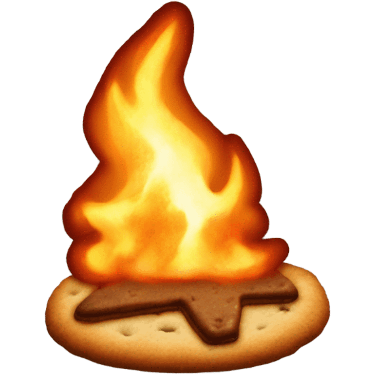 Christmas cookie in a fire emoji