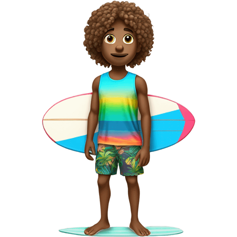 Cute surfer dude with big nose emoji