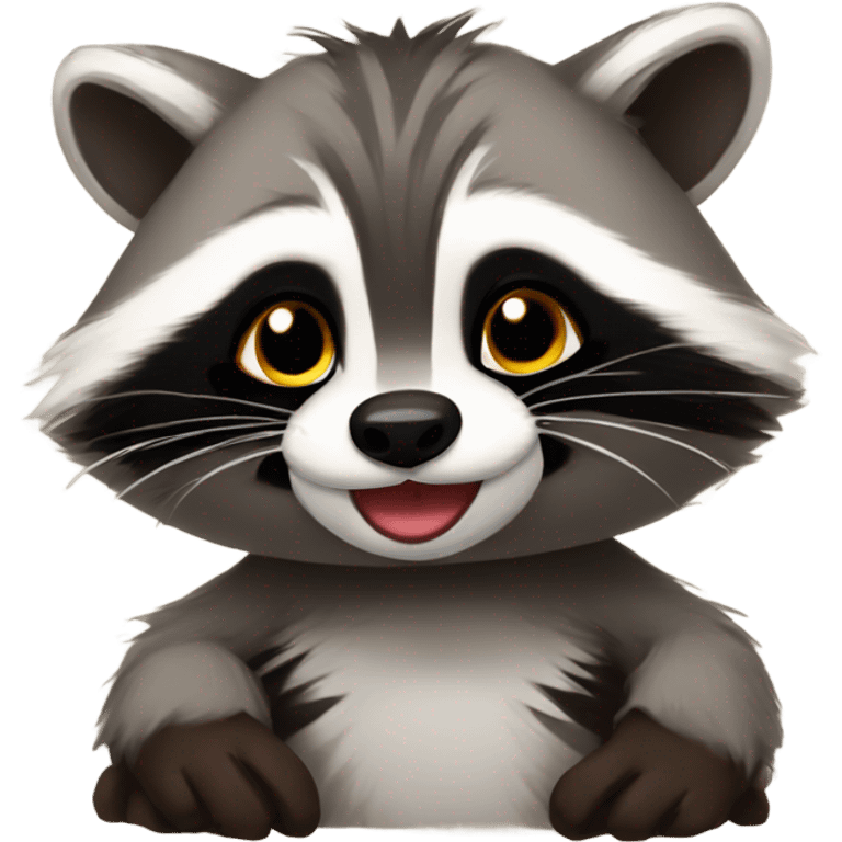 A racoon full of love emoji