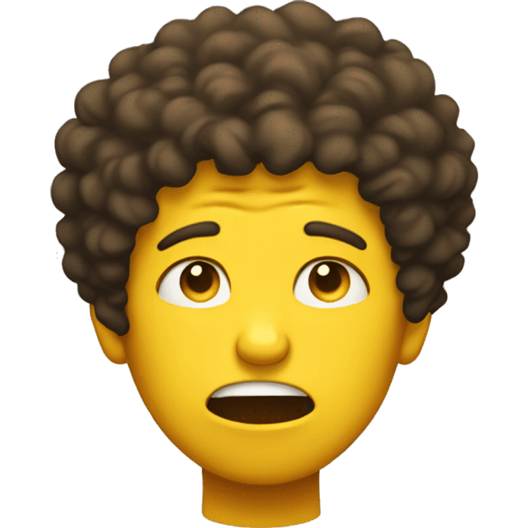 yellow guy with afro curly brown hair crying  emoji