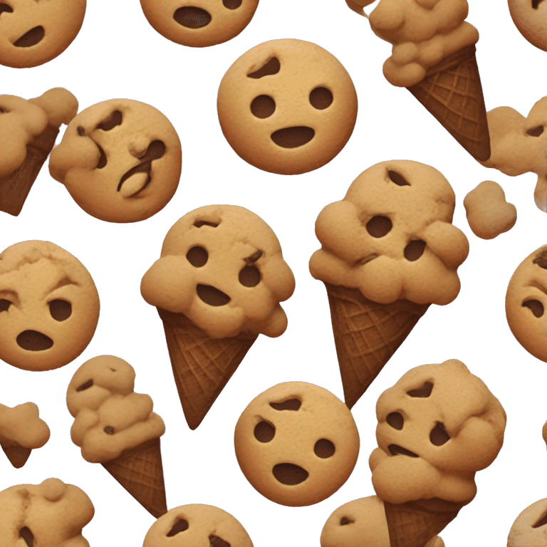 Cookie on chocolate ice cream aesthetic  emoji