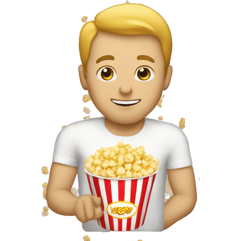 white man eating popcorn  emoji