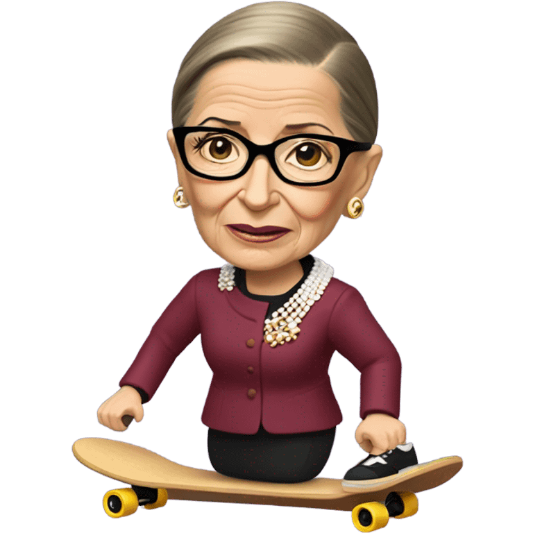 Ruth Bader Ginsburg riding a skateboard emoji