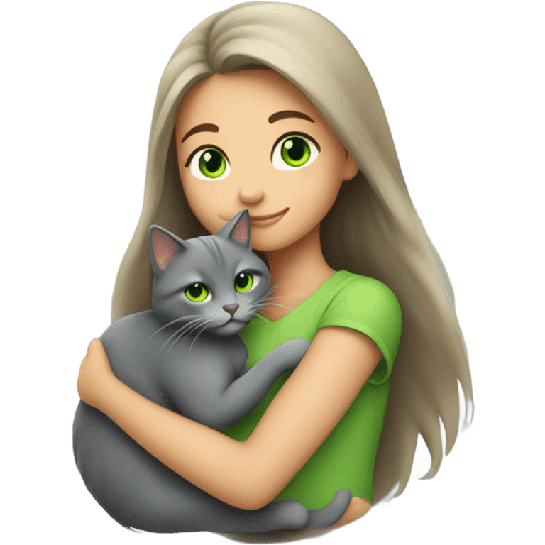 Girl holding cat  emoji