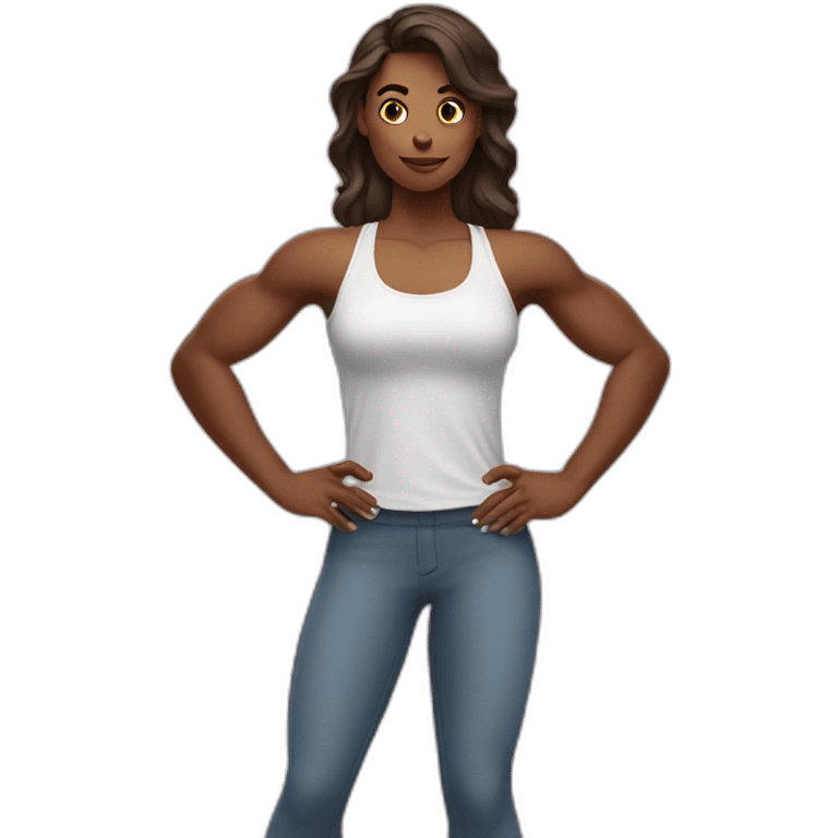 Women with biceps in a park emoji