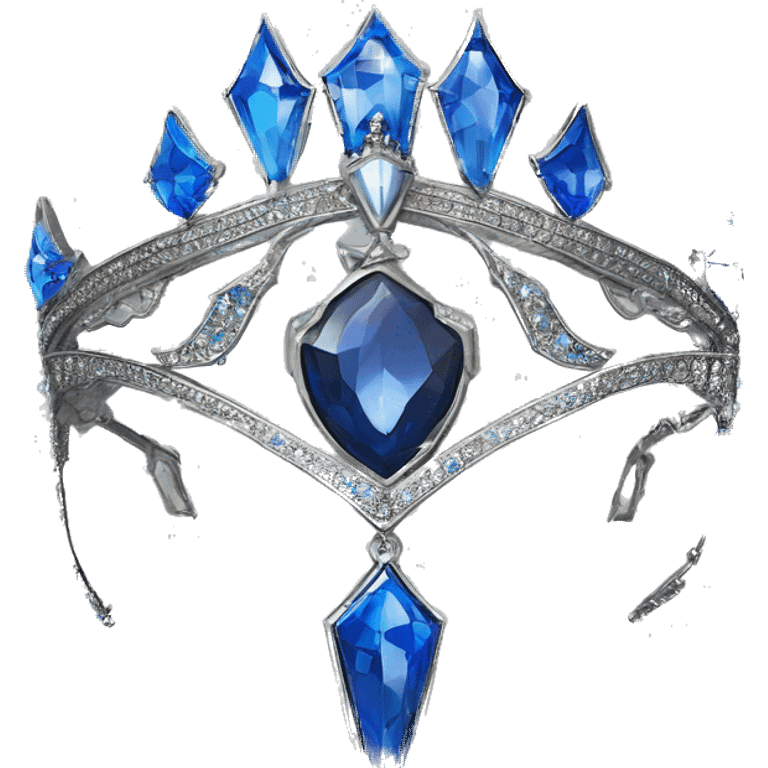 The Ravenclaw Diadem is a tiara-like object with a majestic design, made of gleaming silver and set with glittering blue gems. It is enchanted to enhance the wisdom and intellect of its wearer. Voldemort turned it into a Horcrux, embedding a fragment  emoji