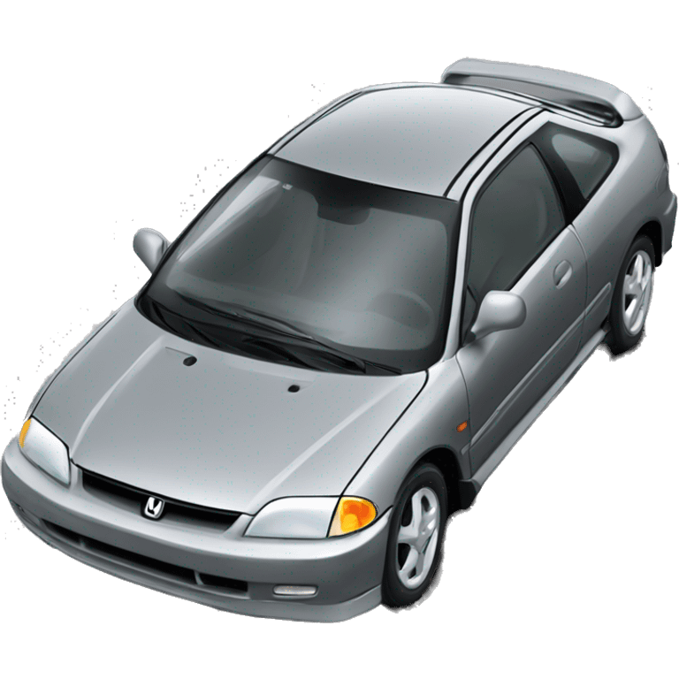 Grey Honda civic 1998 three doors sport version emoji