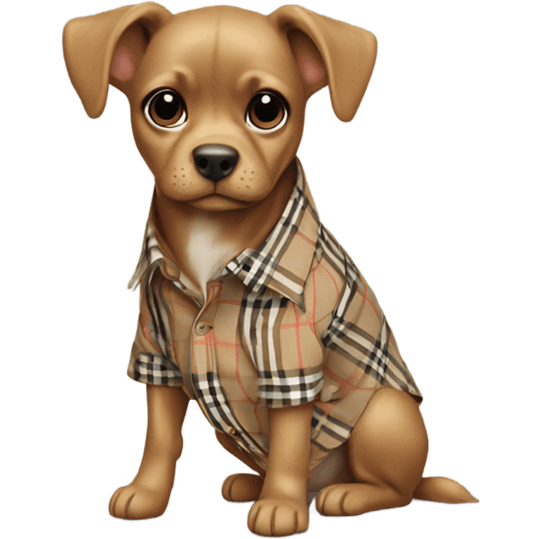 dog Burberry shirt print emoji