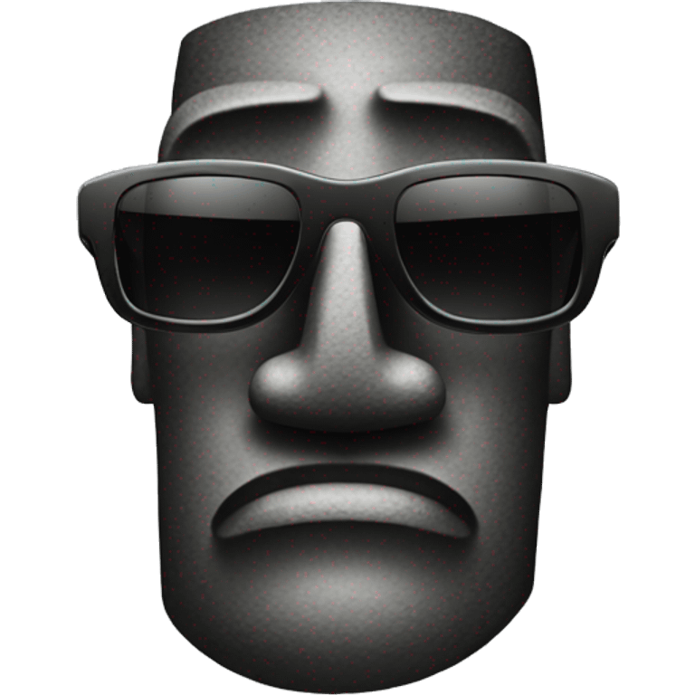 a moai whit Face With Sunglasses emoji