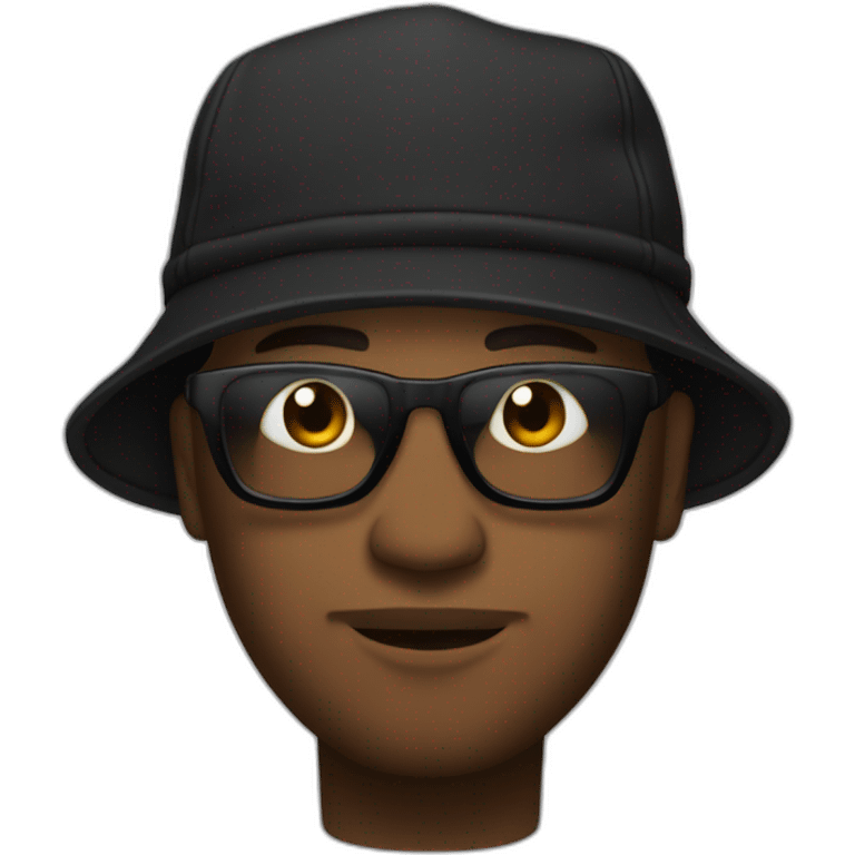 Rappeur noir avec des loks et un bob emoji