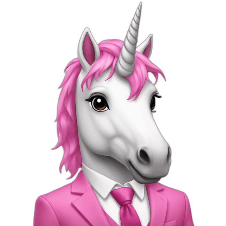 Unicorn in pink suit emoji