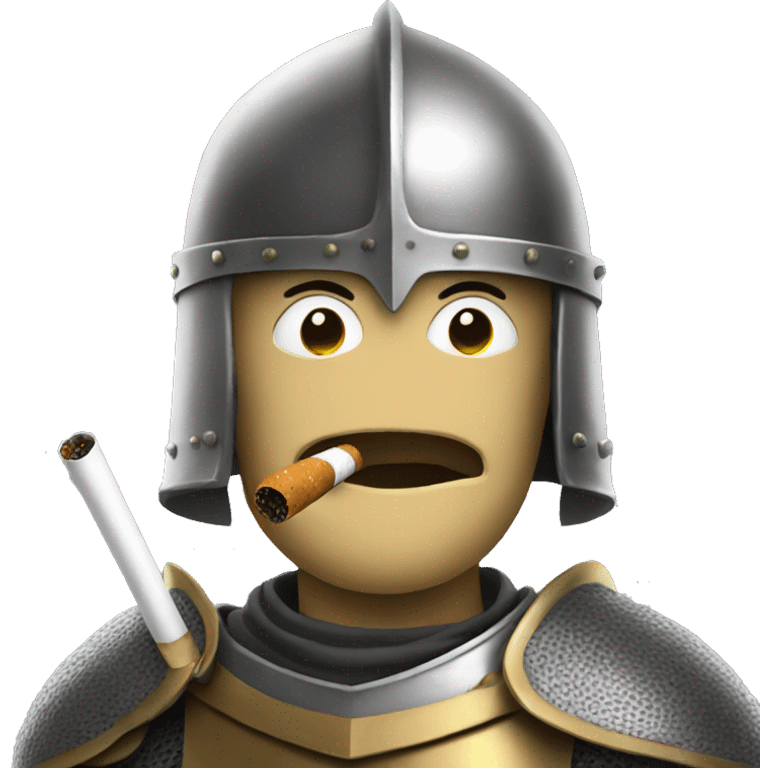 knight smoking cigarette emoji