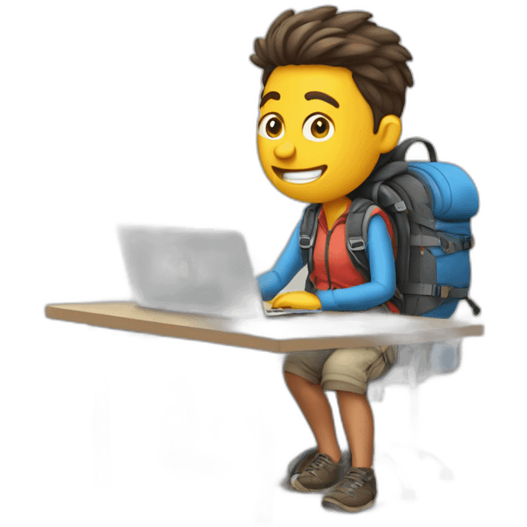 a backpacker in the office emoji