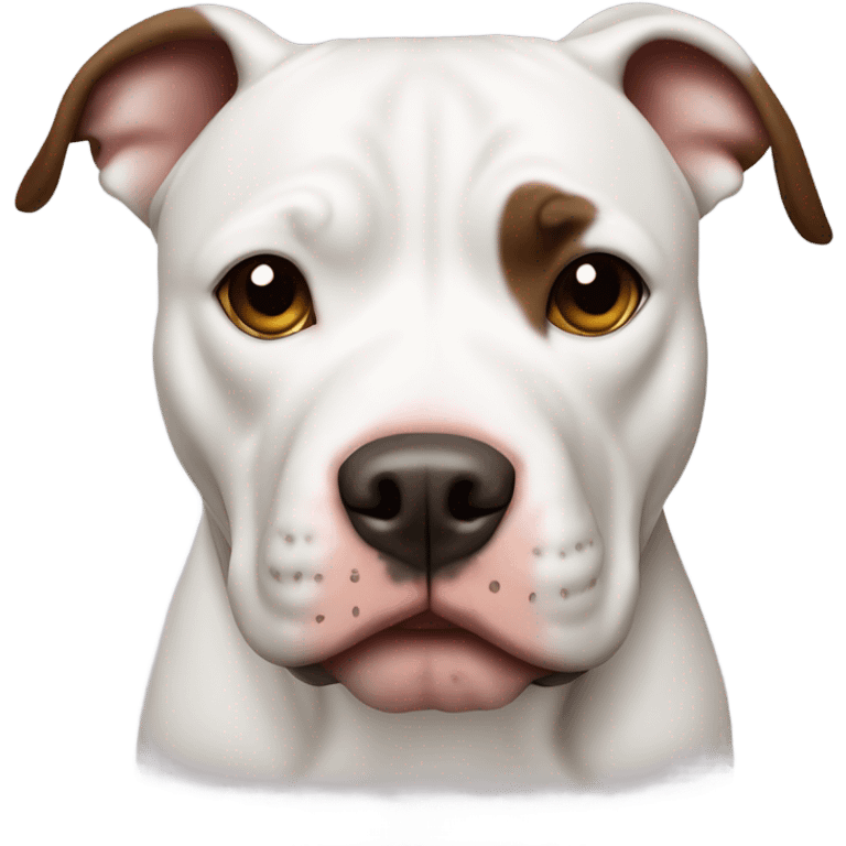 Brown ear white pit bull emoji