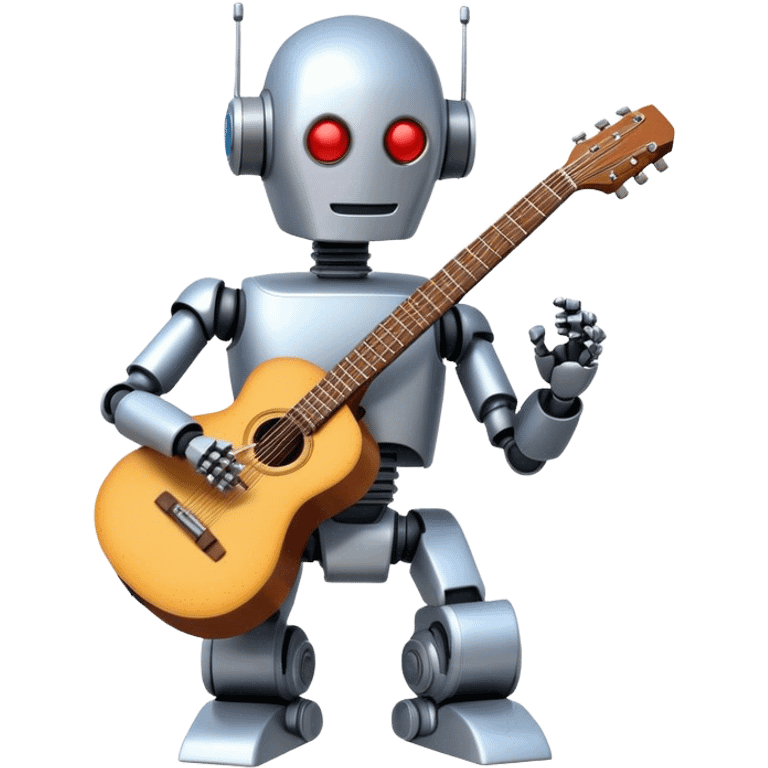 Robot playing guitar emoji