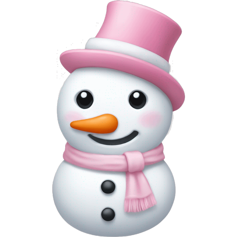 Cute white and light pink snowman emoji