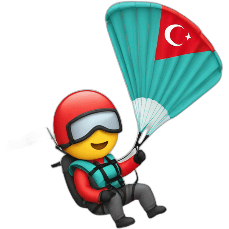 paraglider with turkisj flag emoji