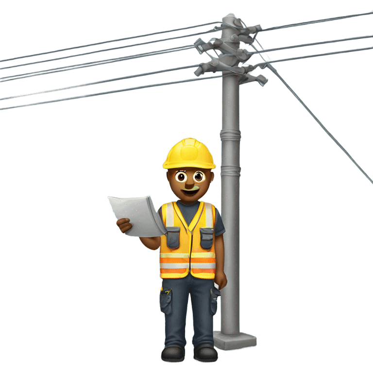 Working on power linesman  emoji