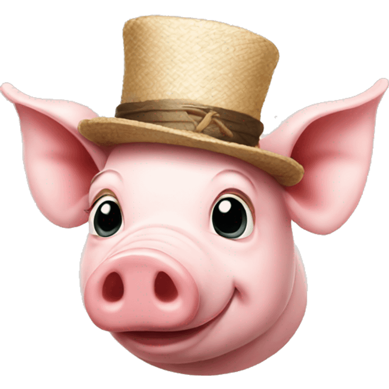 Pig with hat emoji