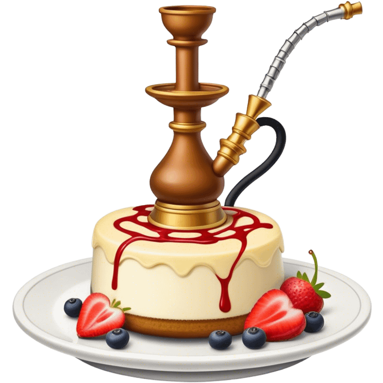 a hookah with a cheesecake emoji