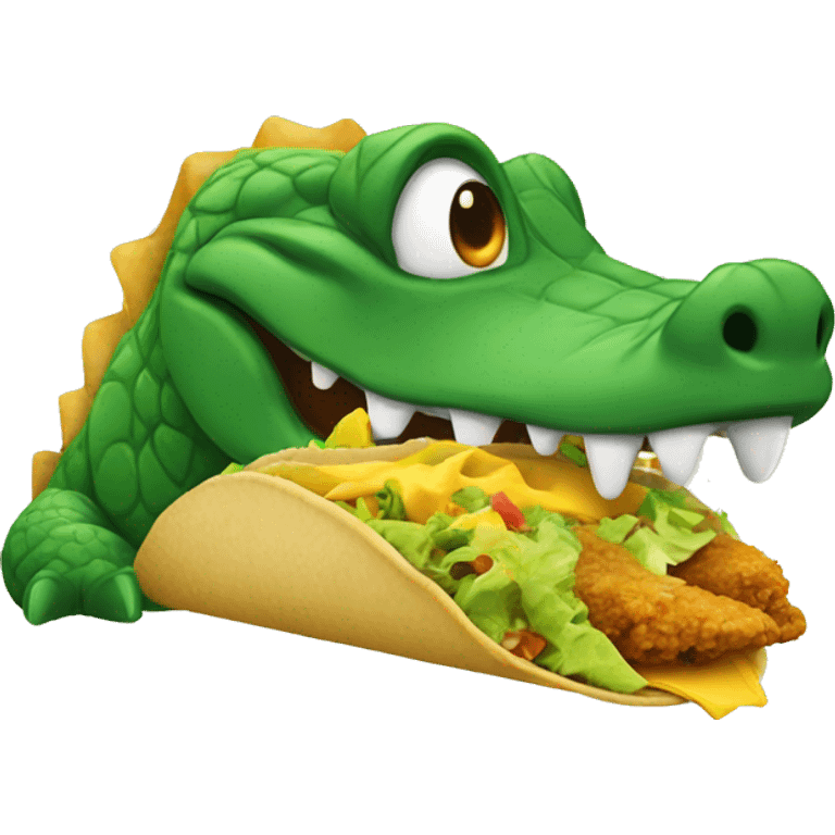 Alligator eating a taco emoji