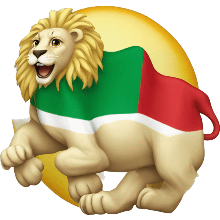 Iranian flag lion and sun emoji