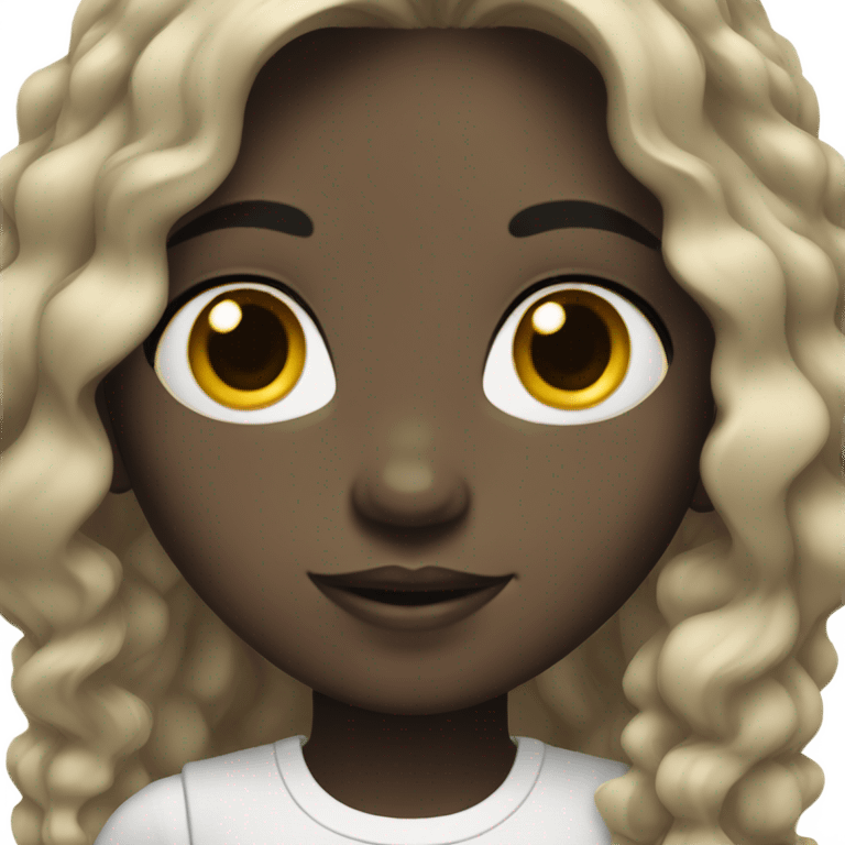 Girl with Black skin AND a long wavy Black hair emoji