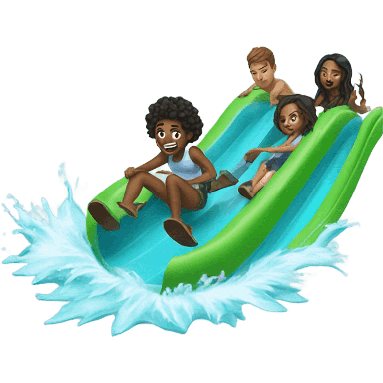 Jades riding down a water slide  emoji