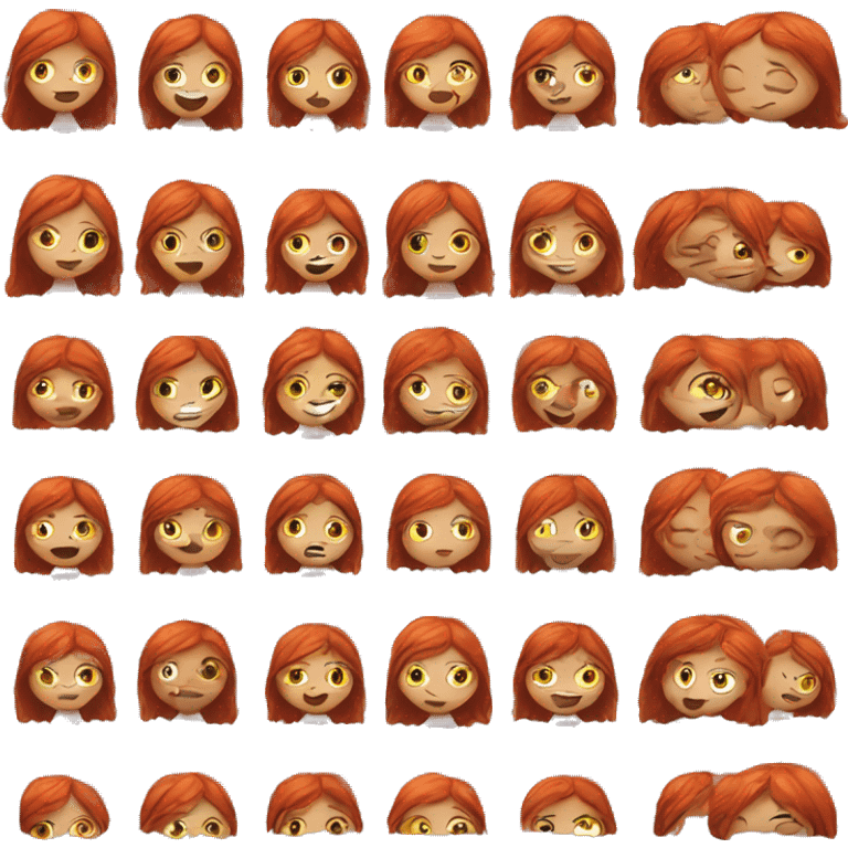 Girl with red hair kiss face emoji