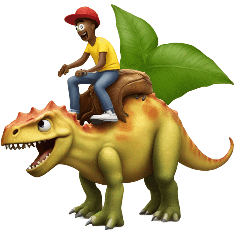 SpongeBob riding a dinosaur emoji