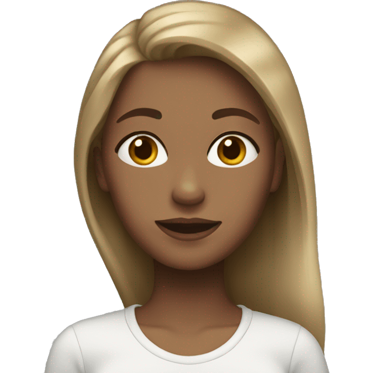 girl with brown hair with blonde tips  emoji