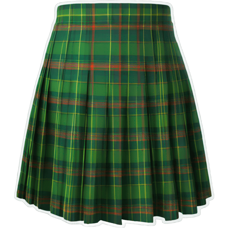 Green tartan pleated mini skirt, isolated emoji