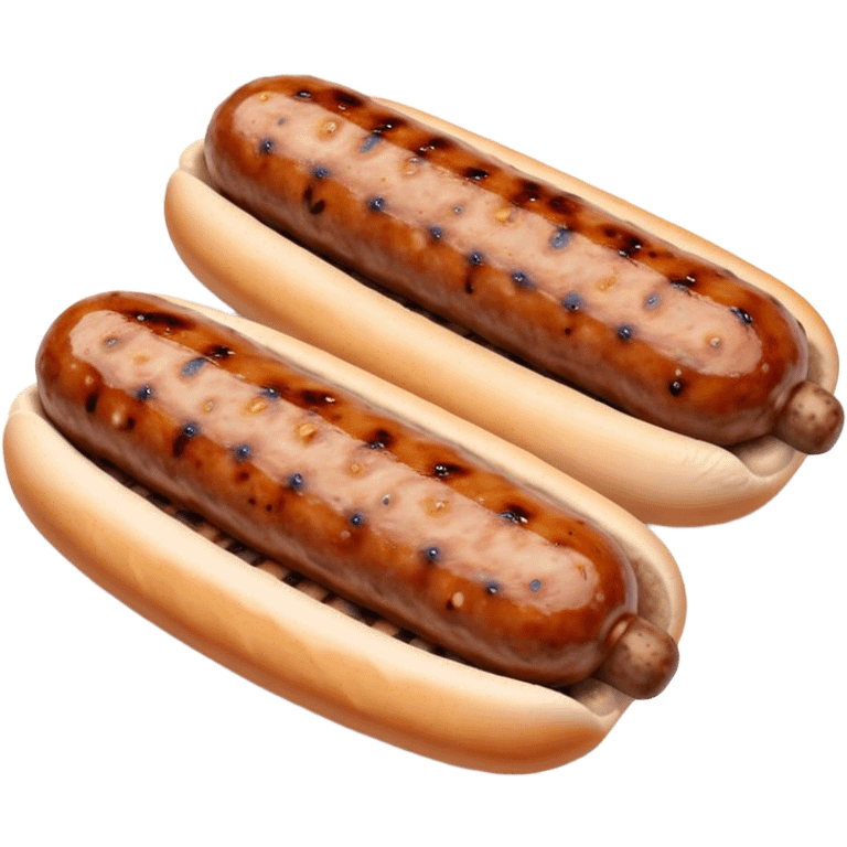 Cinematic Realistic Cevapi Dish Emoji, depicted as small, grilled minced meat sausages with a charred exterior rendered with lifelike textures and warm, savory lighting. emoji