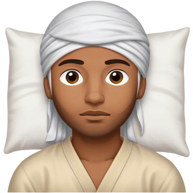 Brown man going to sleep with a durag on emoji