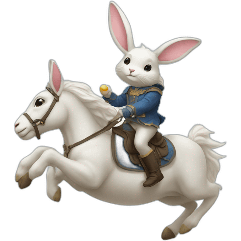 Lapin sur licorne emoji