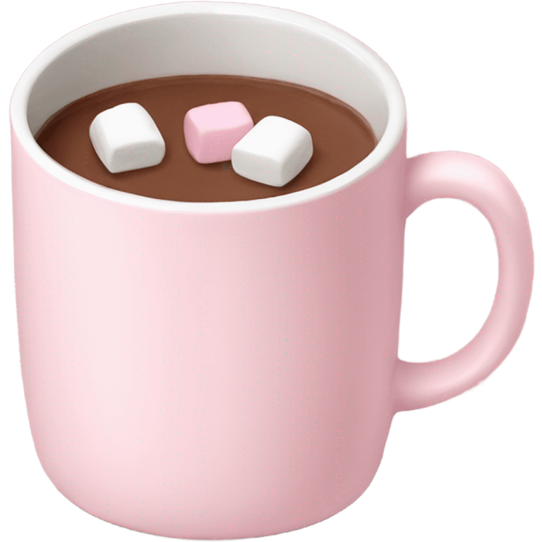 Light Pink mug of hot chocolate with marshmallows  emoji