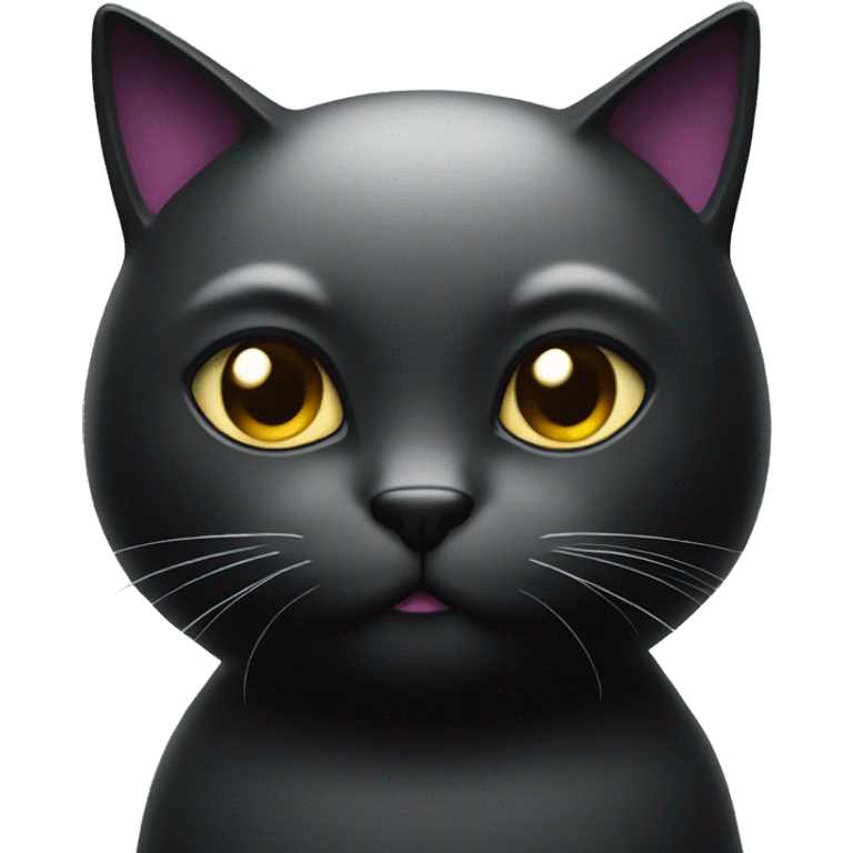 Generate emoji black cat with face the robot  emoji