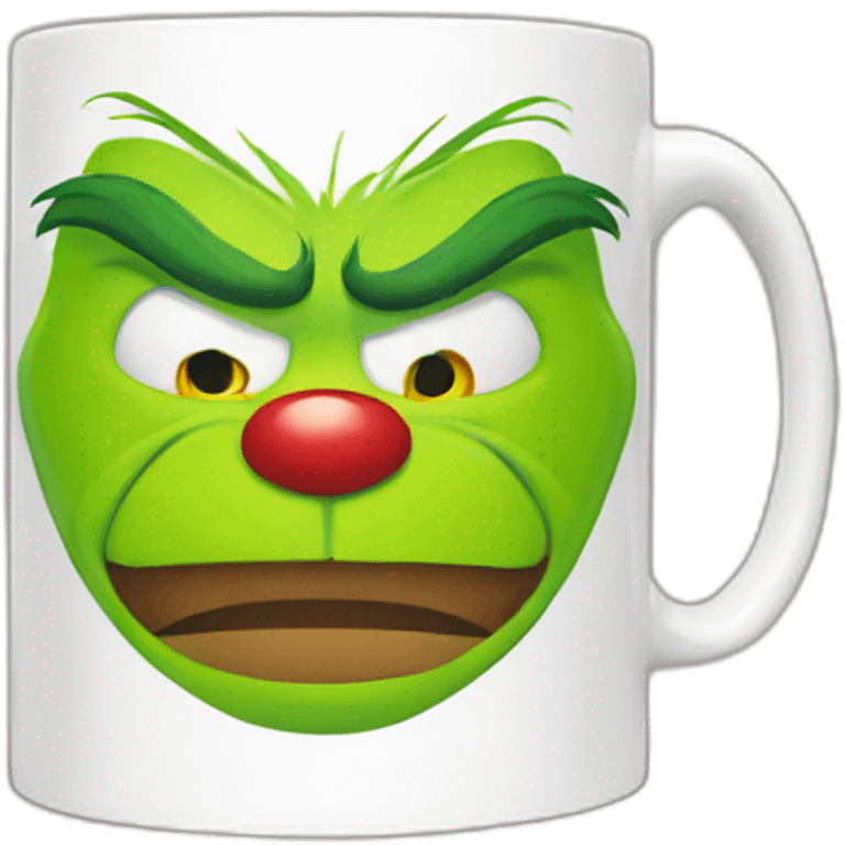 Grinch face mug emoji