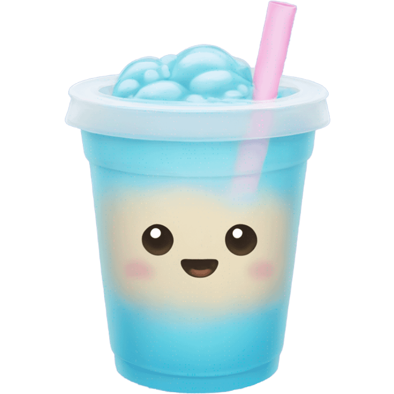 Pastel blue bubble tea emoji