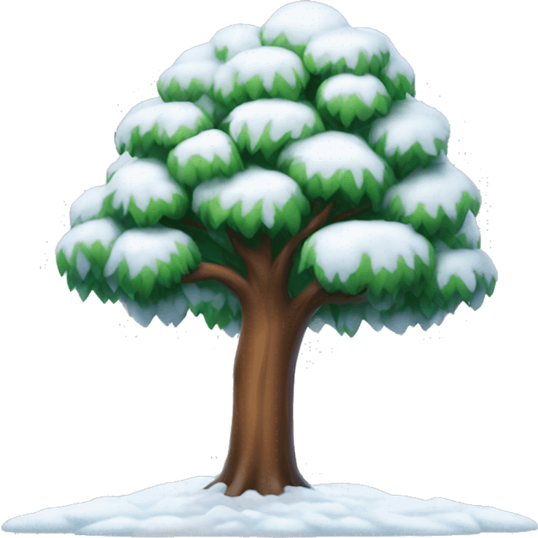 tree with snow  emoji