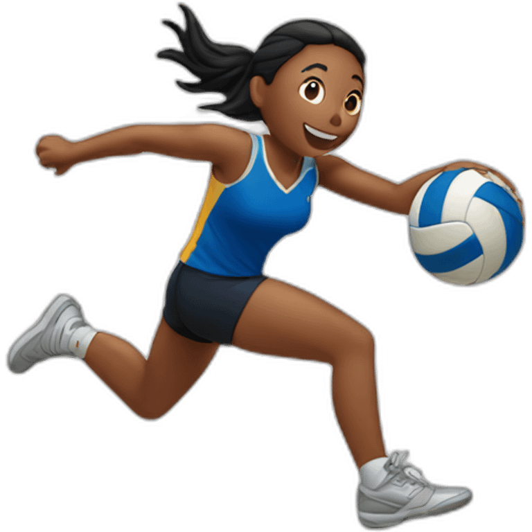 Volleyball player jumping emoji