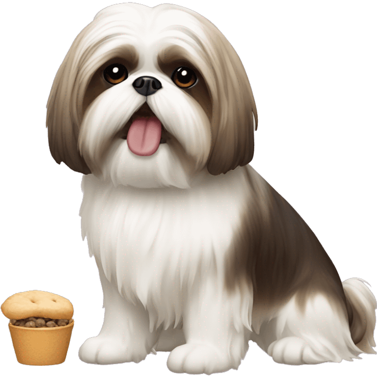 Shih tzu comiendo  emoji