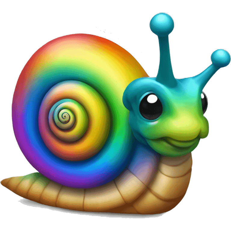 Rainbow metal shiny snail  emoji