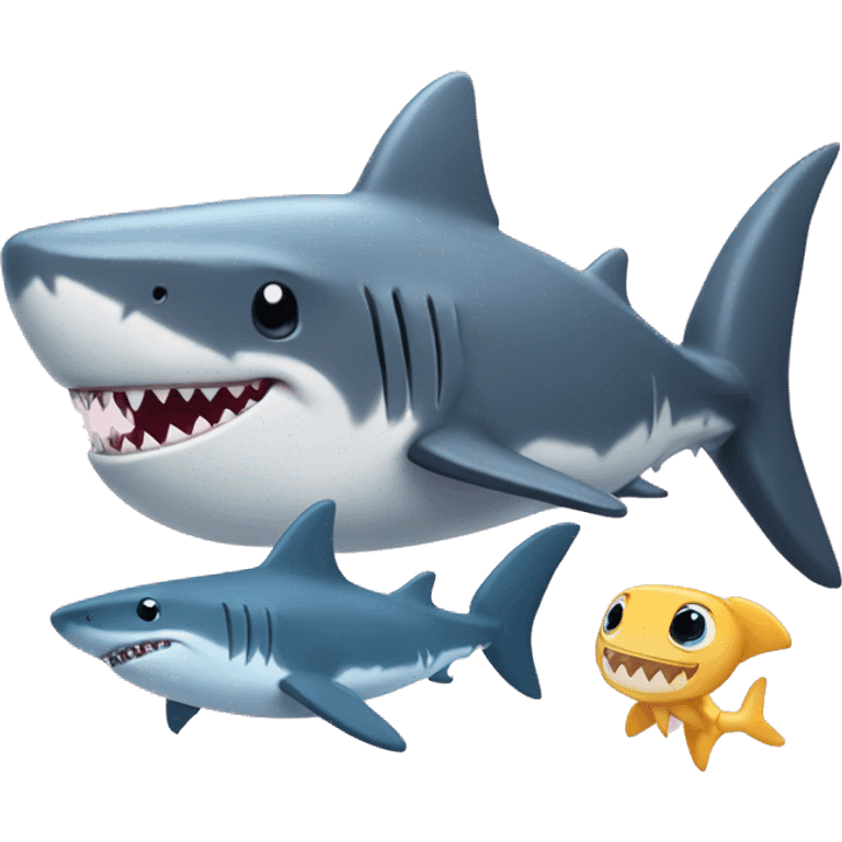 Shark and baby shark emoji