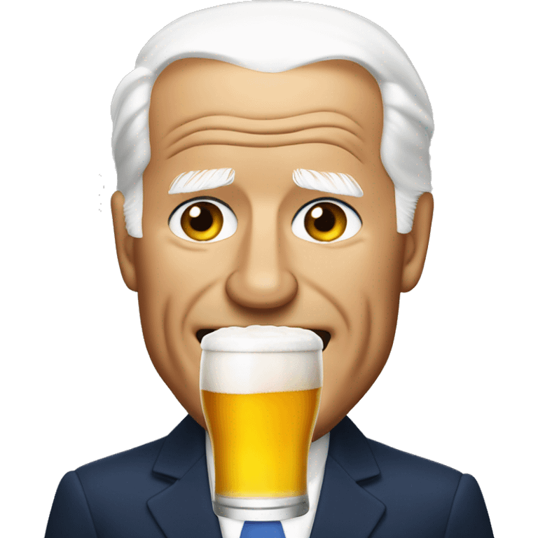 Joe Biden drinking a beer emoji