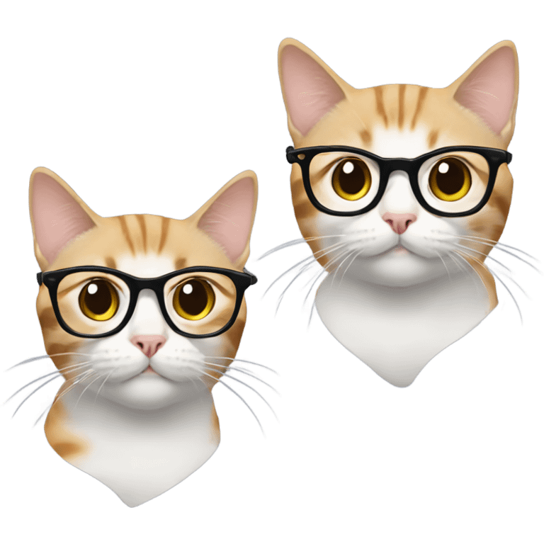 2 cats one with glasses  emoji