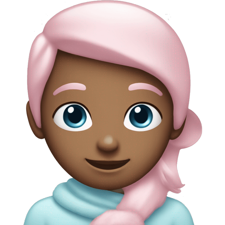 Pastel pink and baby blue Christmas gift emoji