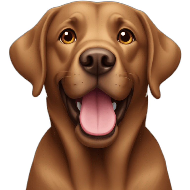 Brown labrador funny face emoji