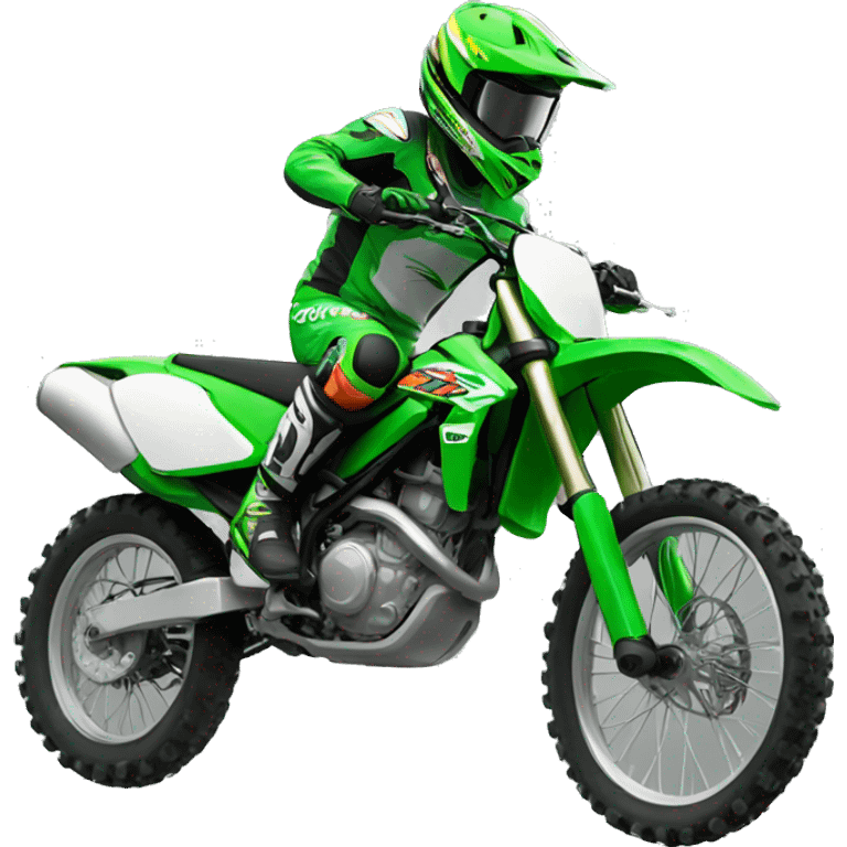 A green motocross emoji