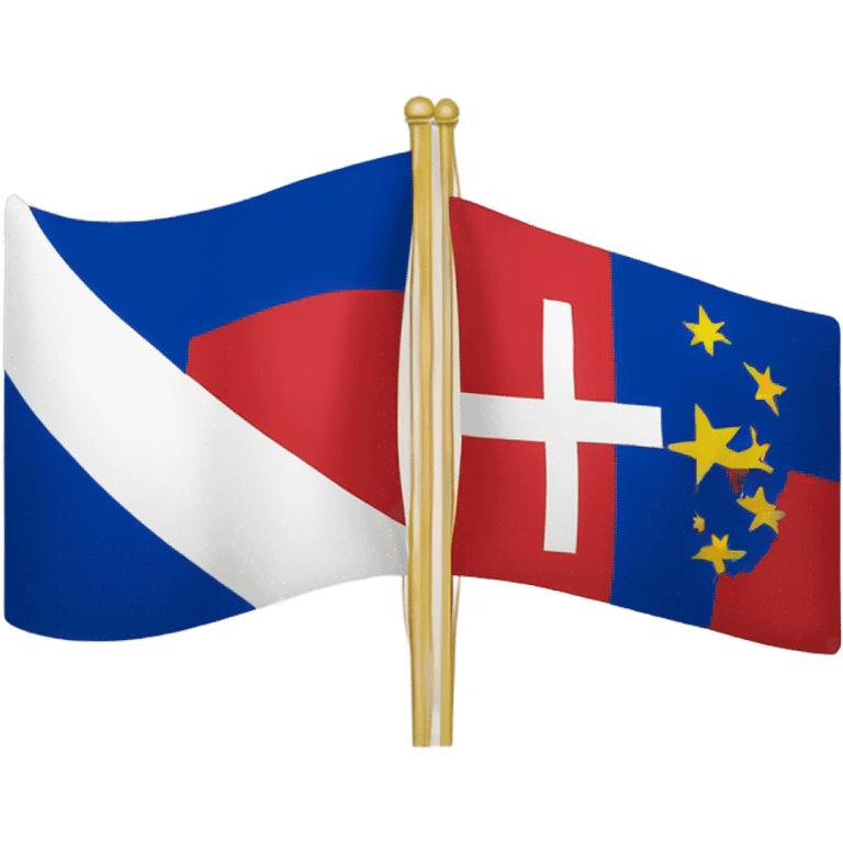 Georgian flag with eu flag  emoji